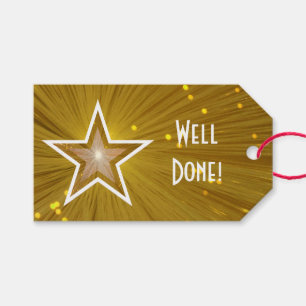 Impresión de estrella dorada Etiquetas de regalo d