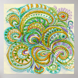 Impresión de fantasía de arte folclórico