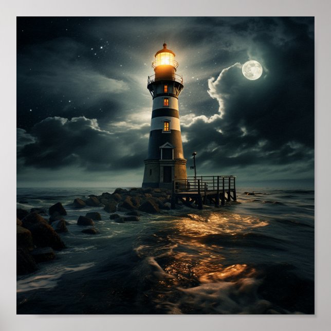 Impresión de faro de luz lunar (Frente)