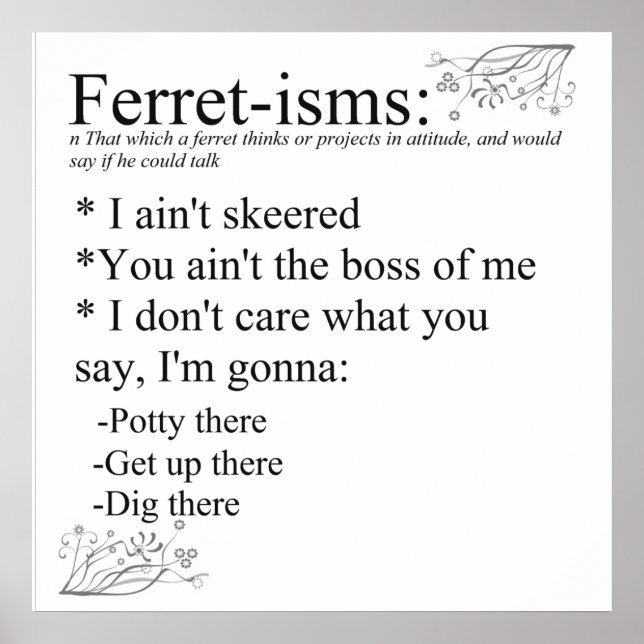 Impresión de Ferret-isms & Sayings (Frente)