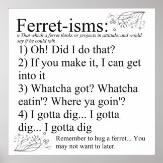 Impresión de ferret-isms y sayings para los amante
