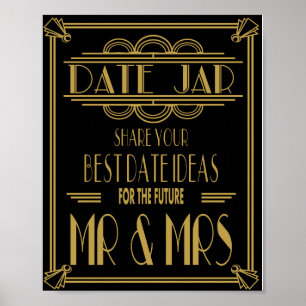 Impresión de fiesta de bodas de Art Deco de 20