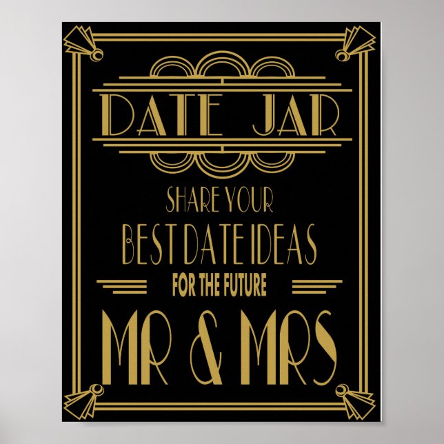 Impresión de fiesta de bodas de Art Deco de 20 (Frente)