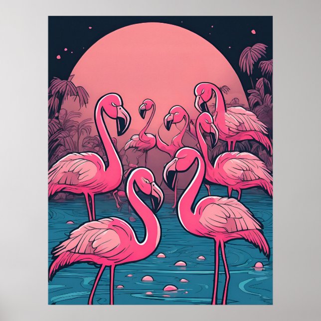 Impresión de flamencos (Frente)