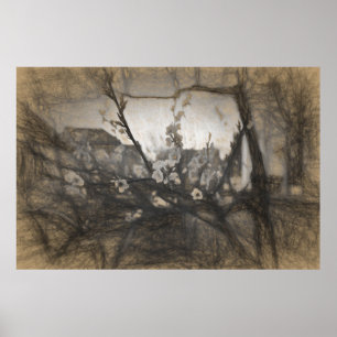 Impresión de flor de cerezo