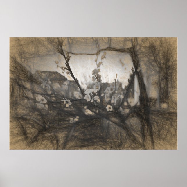 Impresión de flor de cerezo (Frente)