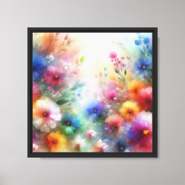 Impresión de flores abstractas en acuarela (Anverso)