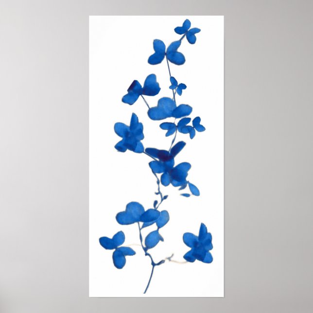 Impresión de flores azules (Frente)