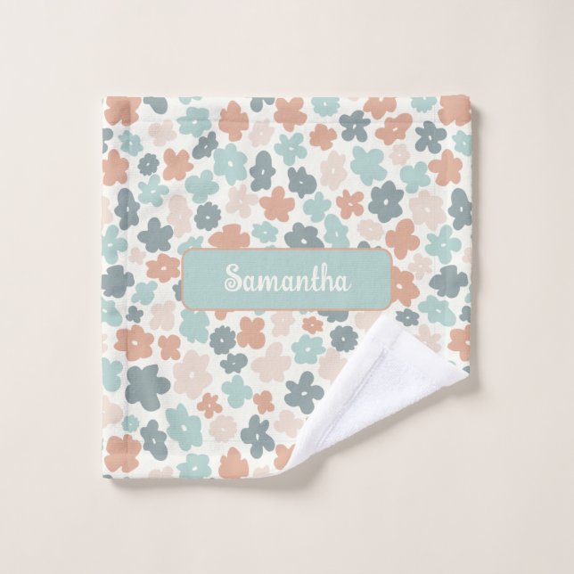 Impresión de flores de Boho retro pastel (Toallita)