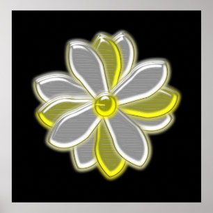 Impresión de flores de margarita brillante