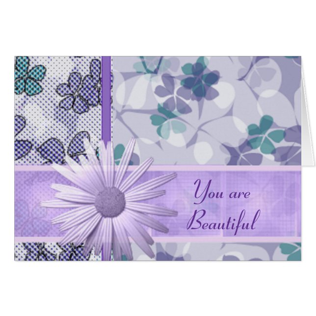 Impresión de flores moradas Eres hermosa (Anverso (Horizontal))