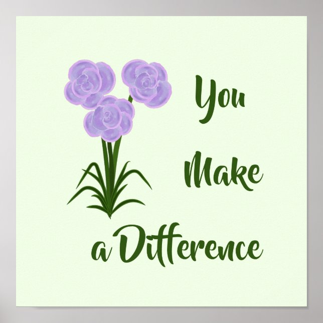 Impresión de flores rosadas púrpuras (Frente)