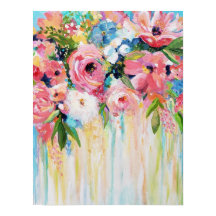 Impresión de flores silvestres, papel de póster de