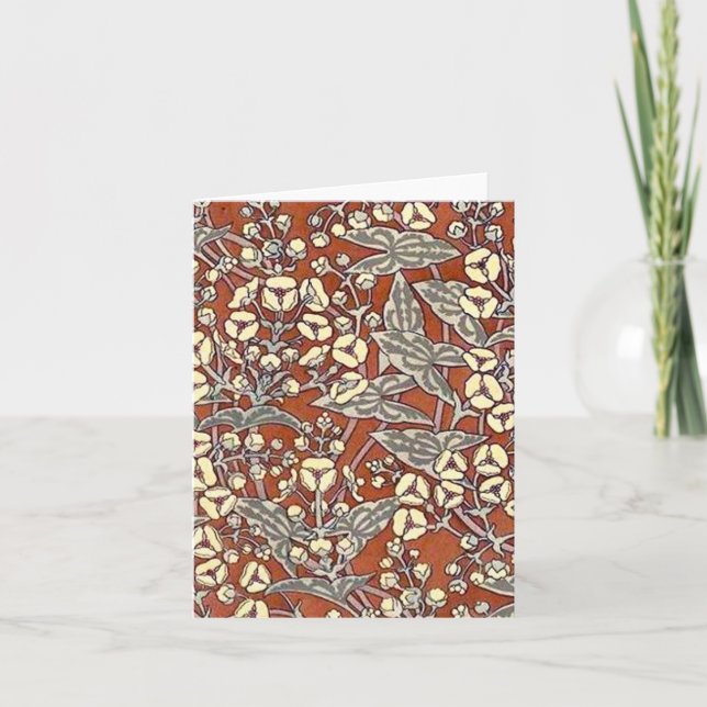 impresión de fondo marrón de flores crema (Anverso)