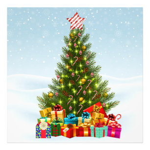 Impresión de foto de árbol de Navidad
