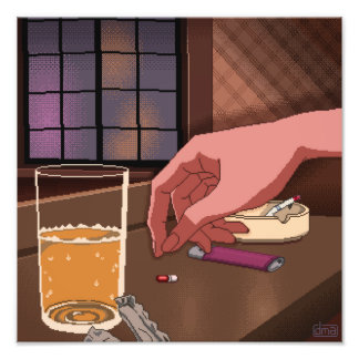 Impresión de foto de arte pixelado de Neon Genesis
