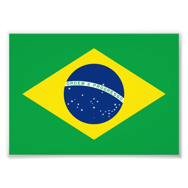 Impresión de foto de bandera de Brasil Patriótica (Frente)