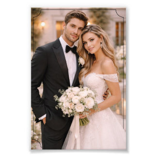 Impresión de foto de boda personalizada elegante 3