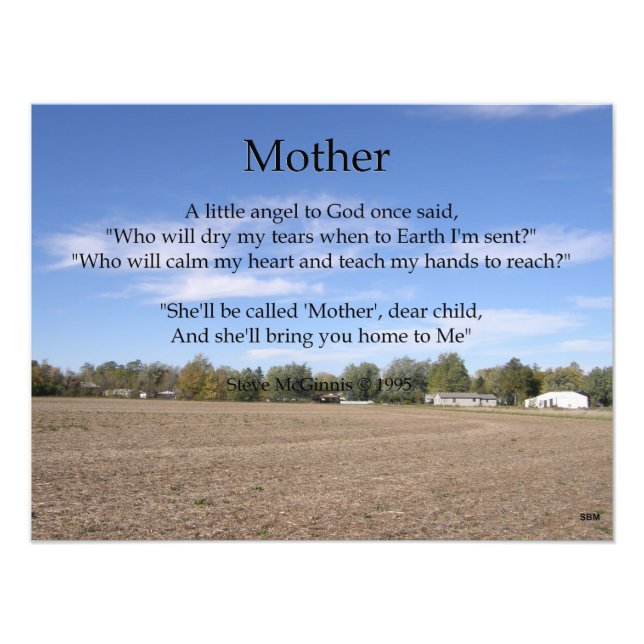 Impresión de foto de poema para madre (Frente)