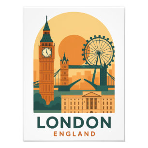 Impresión de foto de viaje vintage Londres Inglate