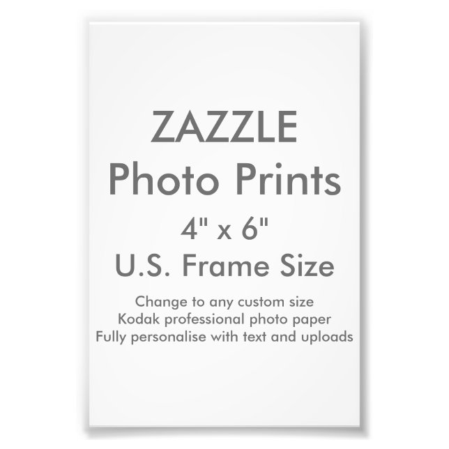 Impresión de foto personalizada de 4" x 6" de Zazz (Frente)