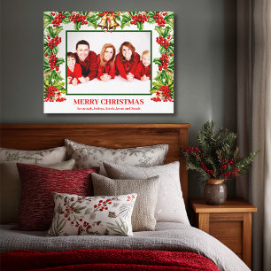 Impresión de foto personalizada de hojas y bayas d