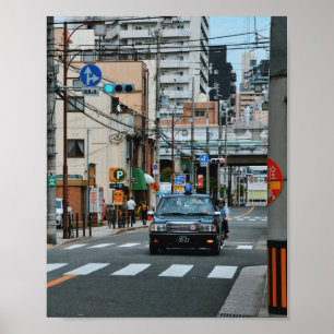 Impresión de foto urbana de taxi en Osaka Japón 8x