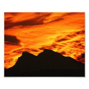 Impresión de fotografías de incendios al atardecer