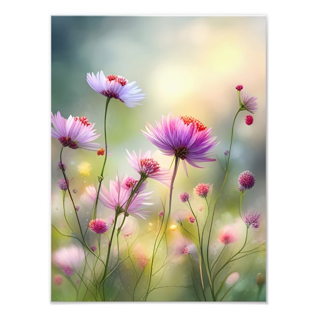 Impresión de fotografías florales con flores silve (Frente)