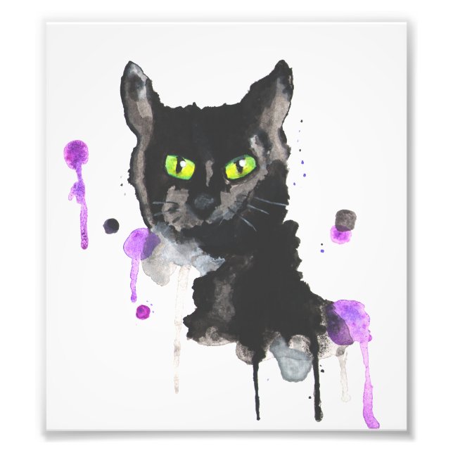 Impresión de fotos de gato negro (Frente)