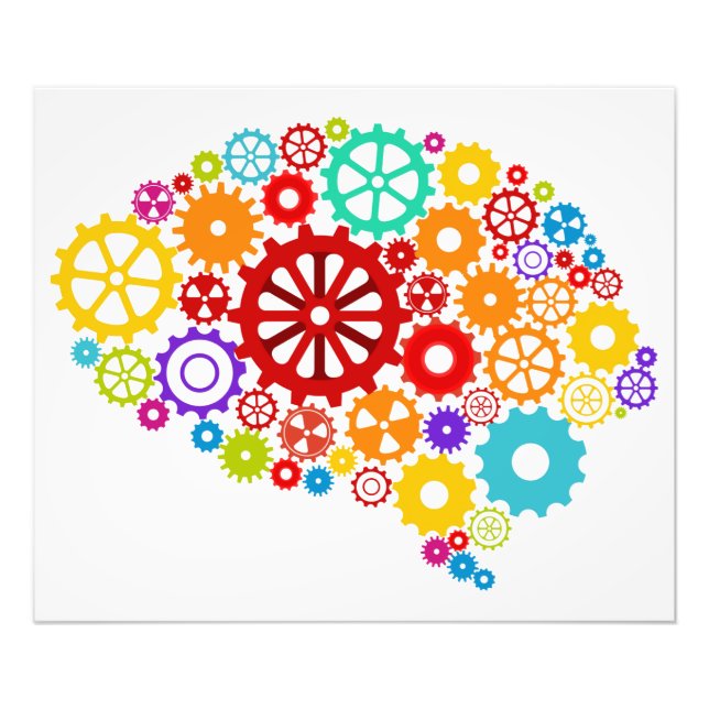 Impresión de fotos de los engranajes del cerebro (Frente)