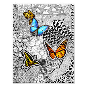 Impresión de fotos en ángulo de mariposa