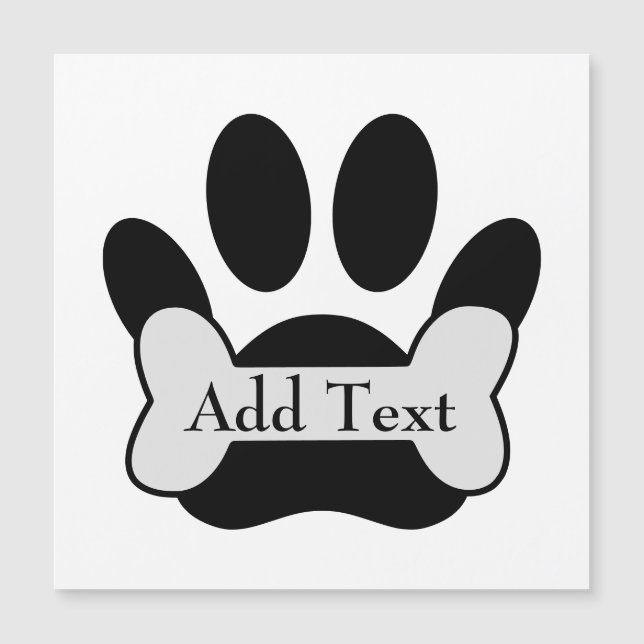 Impresión de garras de perro y hueso (Anverso)