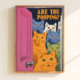 Impresión de gato de baño para arte de pared de in