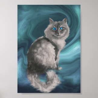 Impresión de gato siberiano