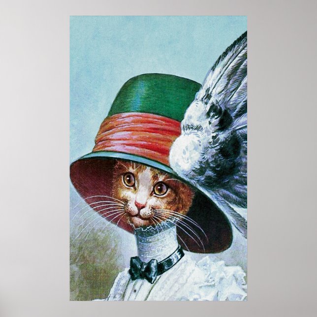 Impresión de gato ventilado en Poster Gorra (Frente)