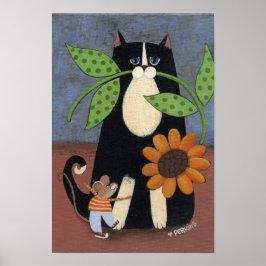 Impresión de gato y ratón