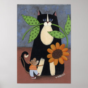 Impresión de gato y ratón