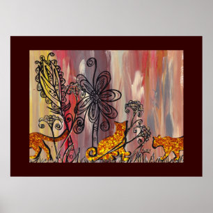 Impresión de gatos otoñales 2