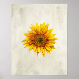 Impresión de girasol. Arte de pared rústico. Flor 