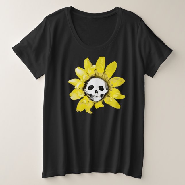Impresión de girasoles de cráneo - Todos los estil (Anverso del diseño)