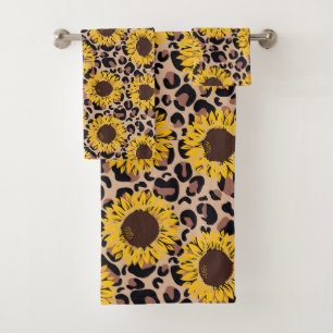 Impresión de girasoles y chitas