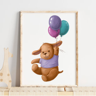 Impresión de globos de oso bebé Impresión de la