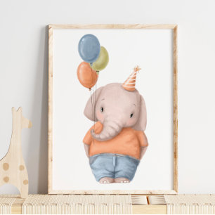 Impresión de globos elefantes Impresión de pared