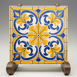 Impresión de Golden Fleur-de-Lis Azulejo