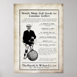 Impresión de golf de origen británico de 1915
