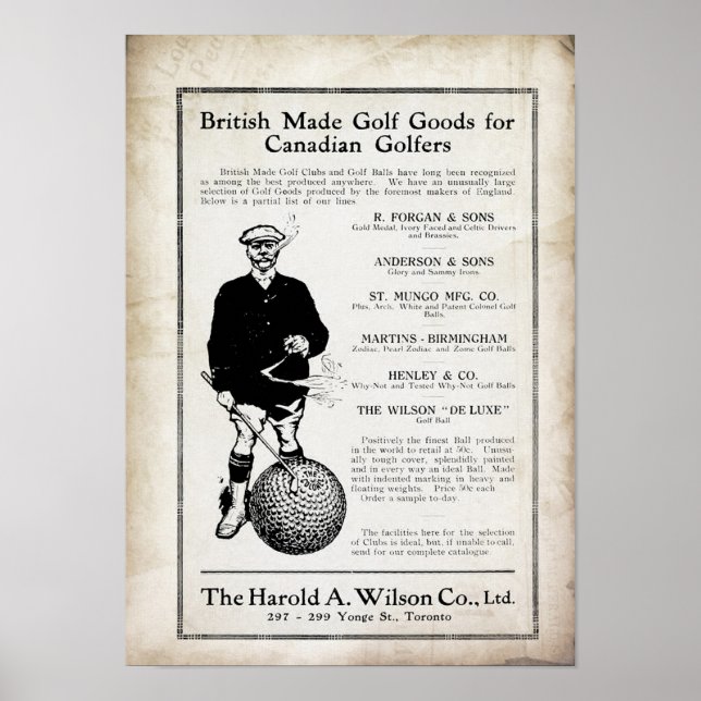 Impresión de golf de origen británico de 1915 (Frente)
