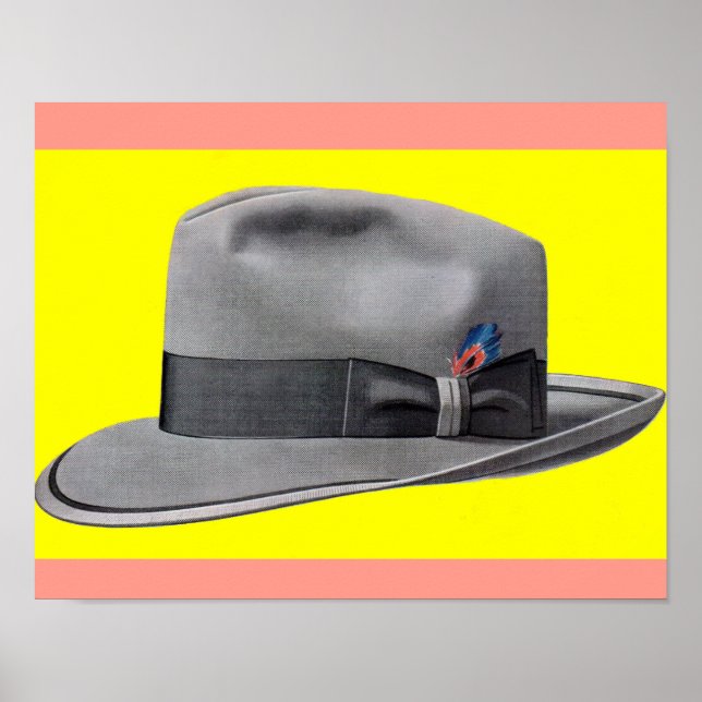 Impresión de gorra fedora para hombres de los años (Frente)