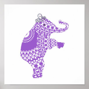 Impresión de guardería de elefante bebé princesa p