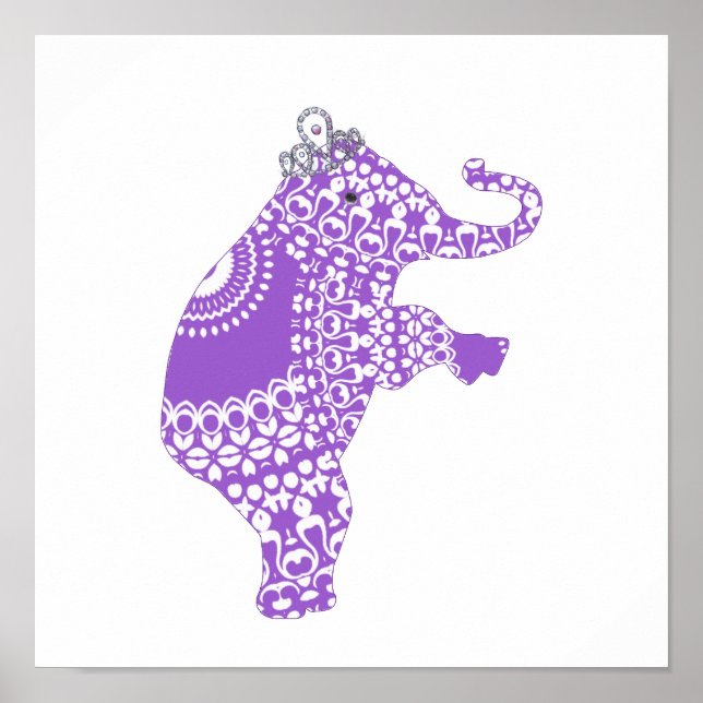 Impresión de guardería de elefante bebé princesa p (Frente)